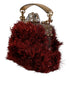 Dolce & Gabbana VANDA Red Gold Tinsel Crystal Evening Clutch Bag for Women