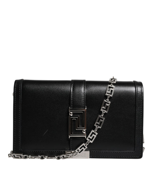 Versace Crossbody Shoulder Bag Black Calfskin Leather for Women’s