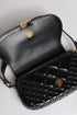 Versace Shoulder Bag – Black Quilted Calf Leather with Gold Logo for Women