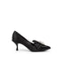 Dolce & Gabbana Jewel Bow Pumps Black Satin Leather Sole - Women’s