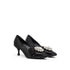 Dolce & Gabbana Jewel Bow Pumps Black Satin Leather Sole - Women’s