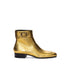 Saint Laurent Ankle Boots – Gold Leather – Square Toe – Women’s