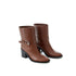 Burberry Buckle Ankle Boots Brown Leather Women's Designer Footwear