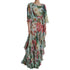 Dolce & Gabbana Blue Floral Print Tiered Long Maxi Dress