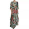 Dolce & Gabbana Blue Floral Print Tiered Long Maxi Dress