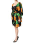 Dolce & Gabbana Black Silk Pineapple Draped Print Wrap Dress
