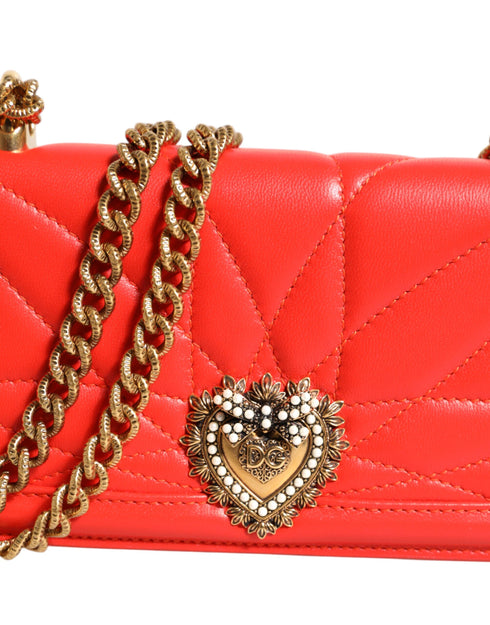 Dolce & Gabbana Devotion Crossbody Phone Bag in Red Quilted Leather for Women