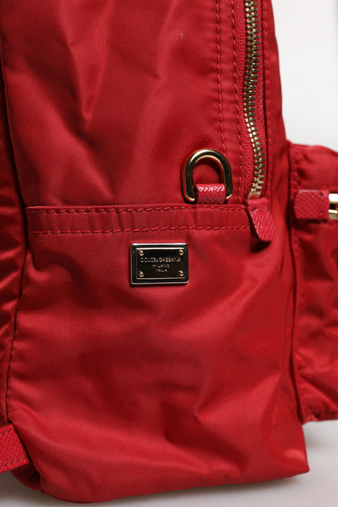 Dolce & Gabbana Red #DGFAMILY Vulcano Nylon and Leather Embellished Backpack Bag