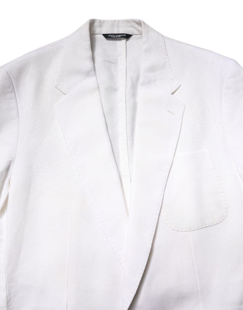 Dolce & Gabbana White Single Breasted Men Coat Blazer Suit