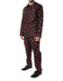 Dolce & Gabbana Black Floral Print Cotton Men Pajama Set Sleepwear