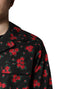 Dolce & Gabbana Black Floral Print Cotton Men Pajama Set Sleepwear