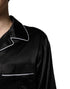 Dolce & Gabbana Black Silk Shirt Pants Pajama Set Sleepwear