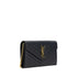 Saint Laurent Logoed Shoulder Bag – Black Textured Leather Envelope Purse for Women