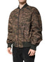 Dolce & Gabbana Brown Camouflage Bomber Full Zip Jacket