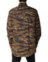 Dolce & Gabbana Brown Leopard Cotton Collared Coat Jacket