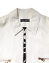 Dolce & Gabbana White Collared Full Zip Biker Coat Jacket