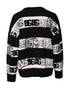 Dolce & Gabbana Black White Logo Print Wool Pullover Sweater