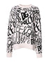 Dolce & Gabbana White Black Logo Print Women Pullover Sweater