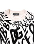 Dolce & Gabbana White Black Logo Print Women Pullover Sweater