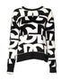 Dolce & Gabbana White Black Logo Print Women Pullover Sweater