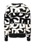 Dolce & Gabbana White Black Logo Print Women Pullover Sweater