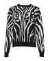 Dolce & Gabbana Black White Print Women Pullover Sweater