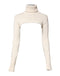 Dolce & Gabbana Ivory Cashmere Turtleneck Cropped Top Sweater