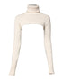 Dolce & Gabbana Ivory Cashmere Turtleneck Cropped Top Sweater