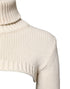 Dolce & Gabbana Ivory Cashmere Turtleneck Cropped Top Sweater