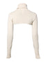 Dolce & Gabbana Ivory Cashmere Turtleneck Cropped Top Sweater