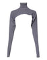 Dolce & Gabbana Gray Wool Knit Turtleneck Cropped Top Sweater