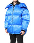 Dolce & Gabbana Blue Logo Full Zip Hooded Quilted Jacket