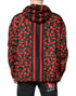 Dolce & Gabbana Black Cherry Print Hooded Windbreaker Jacket