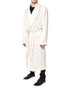 Dolce & Gabbana Ivory Silk Logo Men Wrap Robe Coat Jacket
