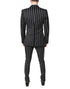 Dolce & Gabbana Black Striped SICILIA Formal 2 Piece Suit