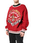 Dolce & Gabbana Red Sequin Knit Pullover Sweatshirt Sweater