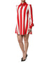 Dolce & Gabbana White Red Stripes Long Sleeves Mini Dress
