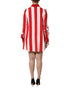 Dolce & Gabbana White Red Stripes Long Sleeves Mini Dress