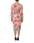 Dolce & Gabbana Pink Pastry Print Bodycon Sheath Midi Dress