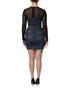 Dolce & Gabbana Black Blue Long Sleeves Denim Mini Dress