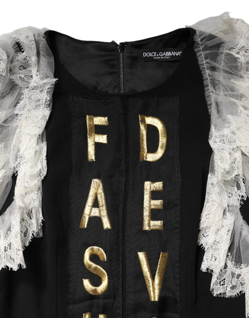 Dolce & Gabbana Black Fashion Devotion Embellish Mini Dress