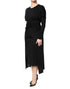Dolce & Gabbana Black Wool Long Sleeves Sheath Midi Dress