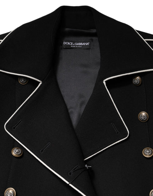 Dolce & Gabbana Black Wool Double Breasted Blazer Jacket