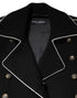Dolce & Gabbana Black Wool Double Breasted Blazer Jacket