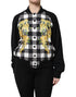 Dolce & Gabbana Black White Check Floral Button Down Jacket