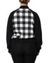 Dolce & Gabbana Black White Check Floral Button Down Jacket