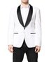 Dolce & Gabbana White Nylon Single Breasted Coat Blazer