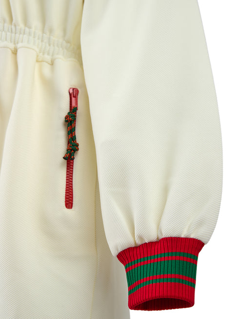 Gucci Cream Polyester Hooded Logo Sweatsuit