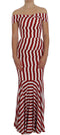 Dolce & Gabbana Red White Silk Stretch Dress