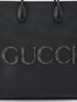Gucci Medium Logo Tote Bag in Black Leather for Women